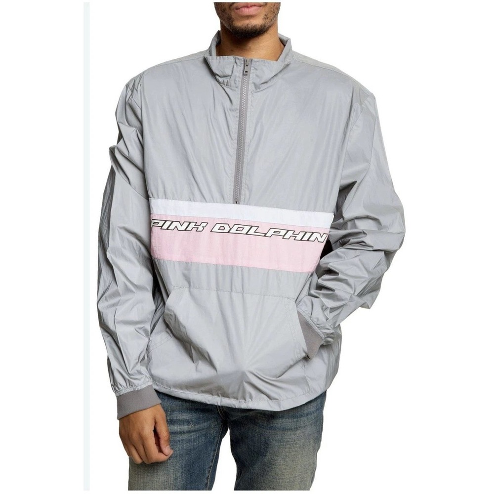 Pink Dolphin Mens XL Windbreaker Athleisure Long Sleeve Lightweight Jacket